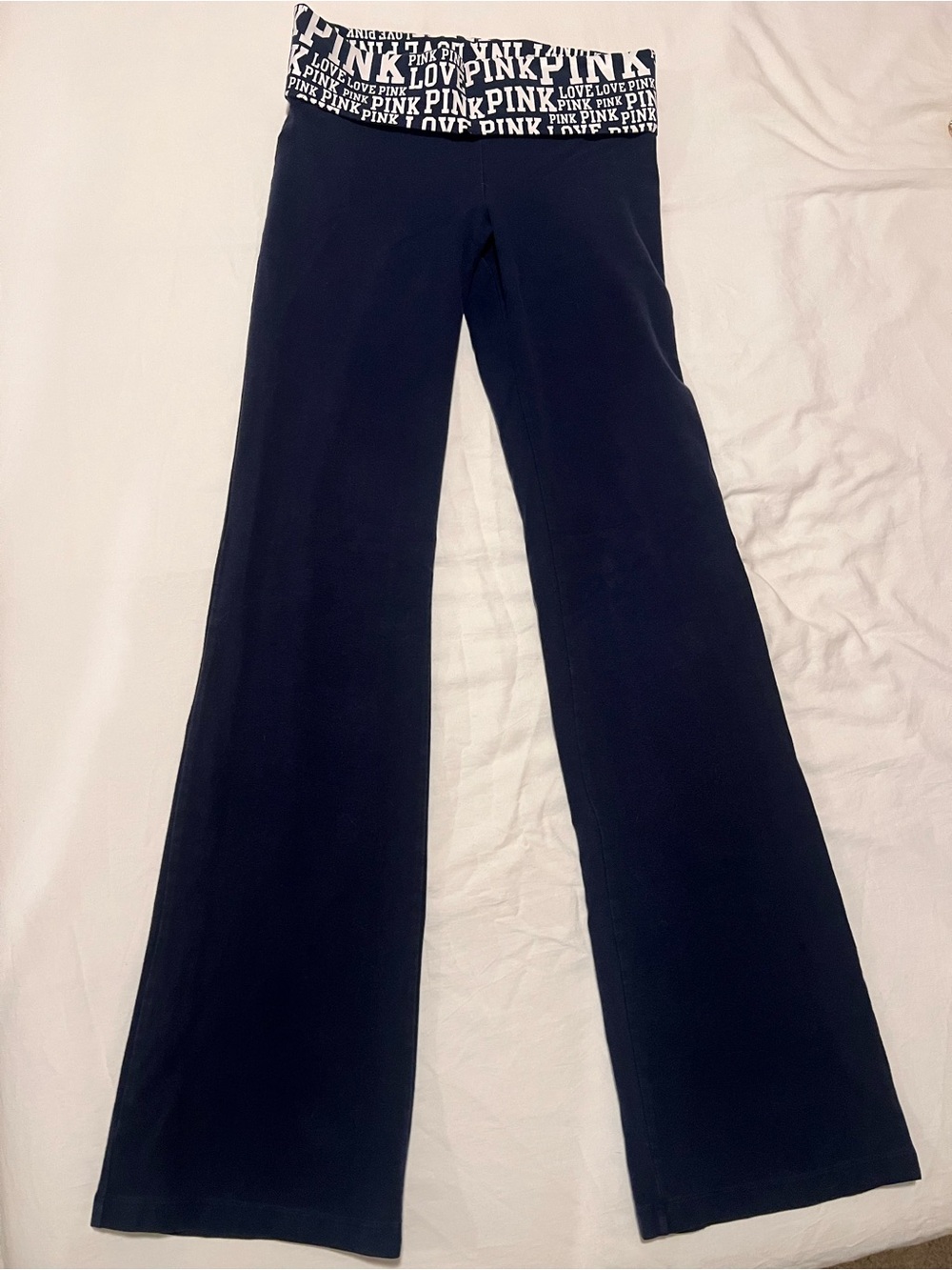 Victoria's Secret Black Flare Lounge Pants with Logo Waistband